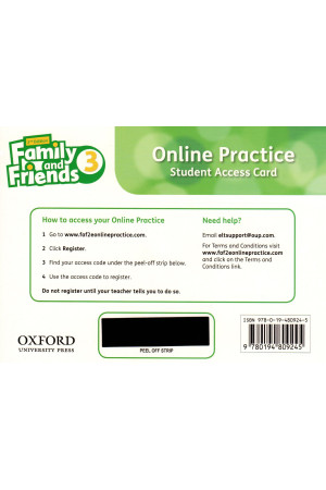 Family & Friends 2nd Ed. 3 Online Practice Student Access Card* - Family & Friends 2nd Ed. | Litterula