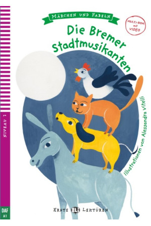 Erste A1: Die Bremer Stadtmusikanten. Buch + Multimedia Files - PRADINIS (1-4kl.) | Litterula