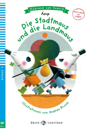 Erste A1.1: Die Stadtmaus und die Landmaus. Buch + Multimedia Files - PRADINIS (1-4kl.) | Litterula
