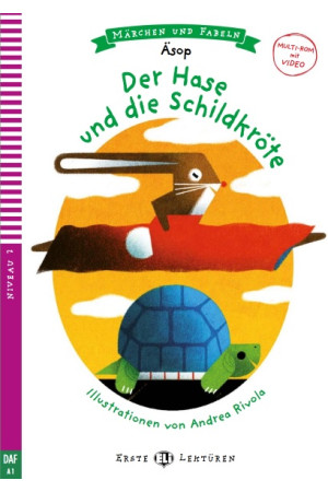 Erste A1: Der Hase und die Schildkrote. Buch + Multimedia Files - PRADINIS (1-4kl.) | Litterula