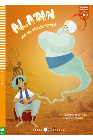 Erste A0: Aladin und die Wunderlampe. Buch + Multimedia Files - PRADINIS (1-4kl.) | Litterula